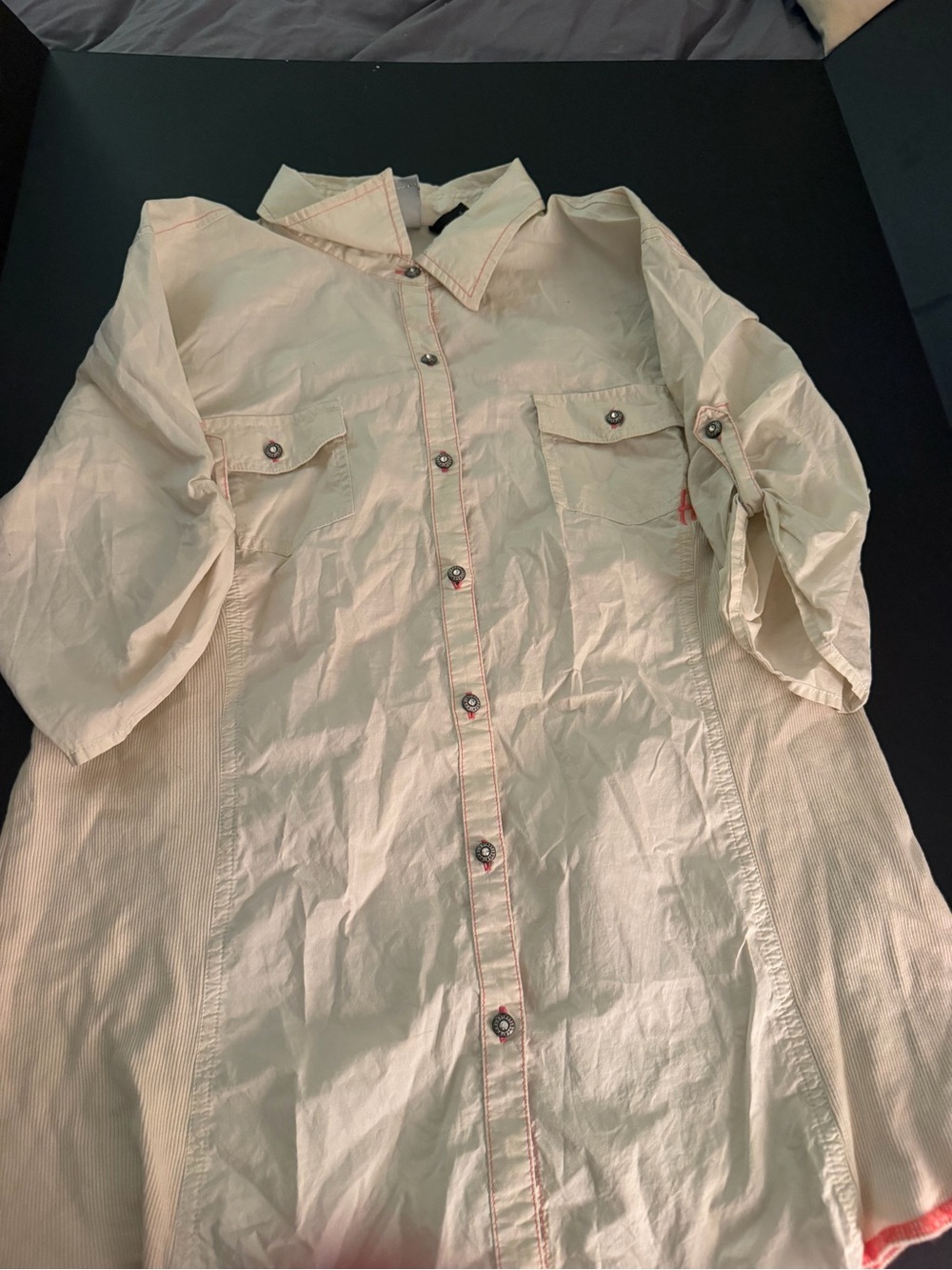 Harley-Davidson Women’s Cream Graphic Button-Up Shirt - Picture 2 of 4